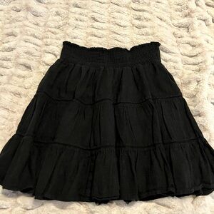 Rails Skirt with ruched bands and small ruffles.